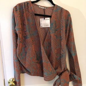 Zara shimmer wrap top